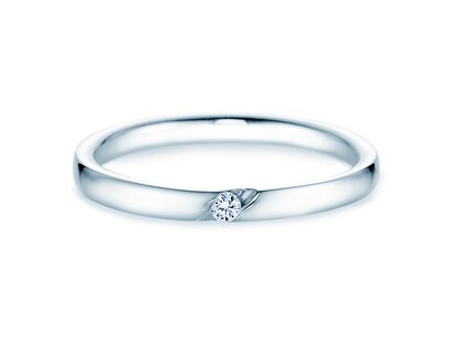 Bague de fiançailles Italic dans Argent 925/- avec diamant 0,03ct G/SI