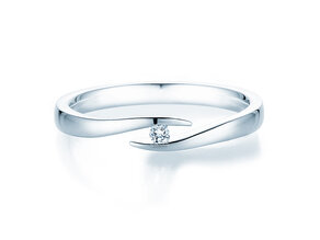 Bague de fiançailles Twist dans Argent 925/- avec diamant 0,03ct H/SI