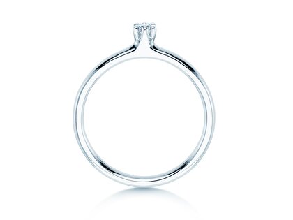 Bague de fiançailles Classic 6 dans 14K or blanc avec diamant 0,05ct H/SI