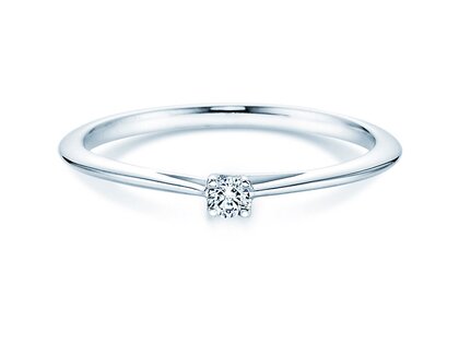 Bague de fiançailles Delight en 9K or blanc avec diamant 0,05ct G/SI