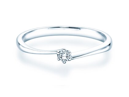 Bague de fiançailles Devotion en Argent 925/- avec diamant 0,07ct G/SI
