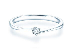 Bague de fiançailles Devotion en Argent 925/- avec diamant 0,07ct G/SI