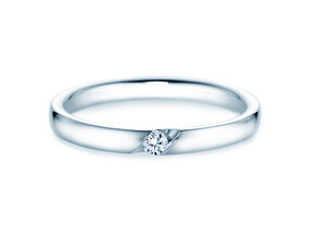 Bague de fiançailles Italic dans 14K or blanc avec diamant 0,05ct H/SI