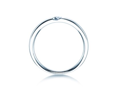 Bague de fiançailles Italic dans 14K or blanc avec diamant 0,05ct H/SI