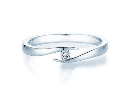 Bague de fiançailles Twist dans Argent 925/- avec diamant 0,05ct H/SI