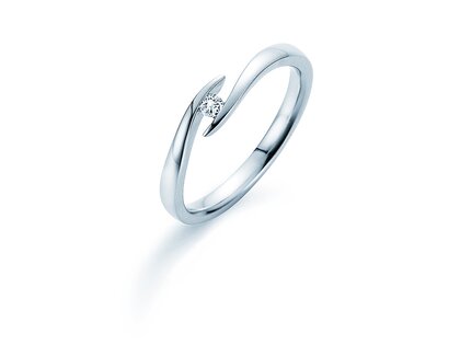 Bague de fiançailles Twist dans Argent 925/- avec diamant 0,05ct H/SI