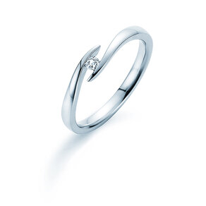 Bague de fiançailles Twist dans Argent 925/- avec diamant 0,05ct H/SI