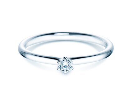 Bague de fiançailles Classic 6 dans Argent 925/- avec diamant 0,07ct H/SI