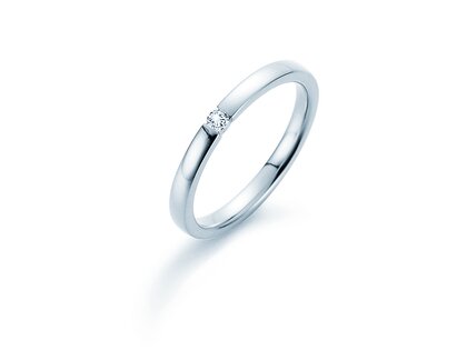 Bague de fiançailles Infinity dans Argent 925/- avec diamant 0,07ct H/SI