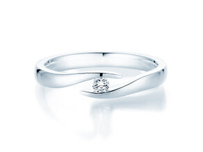 Bague de fiançailles Twist dans 14K or blanc avec diamant 0,07ct H/SI