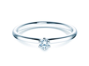 Bague de fiançailles Classic 6 dans 18K or blanc avec diamant 0,10ct H/SI