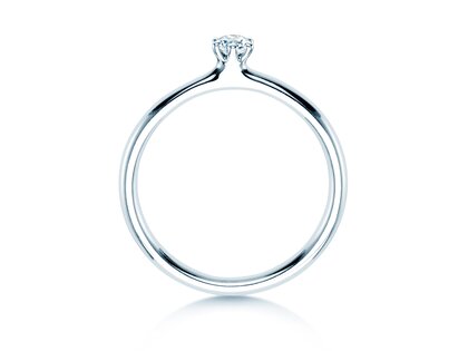 Bague de fiançailles Classic 6 dans 18K or blanc avec diamant 0,10ct H/SI
