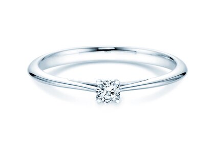 Bague de fiançailles Delight dans 18K or blanc avec diamant 0,10ct H/SI