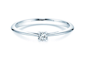 Bague de fiançailles Delight dans 18K or blanc avec diamant 0,10ct H/SI