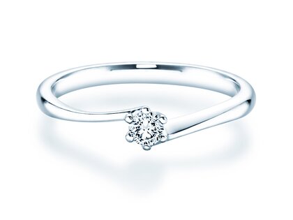Bague de fiançailles Devotion dans 18K or blanc avec diamant 0,10ct H/SI