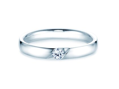 Bague de fiançailles Italic dans 14K or blanc avec diamant 0,10ct H/SI