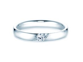 Bague de fiançailles Italic dans 14K or blanc avec diamant 0,10ct H/SI