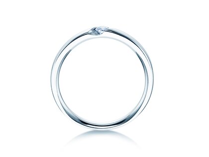 Bague de fiançailles Italic dans 14K or blanc avec diamant 0,10ct H/SI