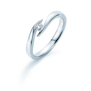 Bague de fiançailles Twist dans Argent 925/- avec diamant 0,10ct G/VS