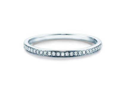 Bague de fiançailles Alliance-/Eternityring dans 18K or blanc avec diamants 0,125ct G/SI