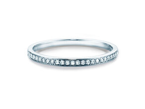 Bague de fiançailles Alliance-/Eternityring dans 18K or blanc avec diamants 0,125ct G/SI