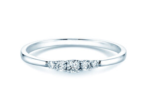 Bague de fiançailles 5 Diamonds dans 14K or blanc avec diamants 0,15ct G/SI