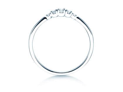 Bague de fiançailles 5 Diamonds dans 14K or blanc avec diamants 0,15ct G/SI