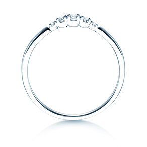 Bague de fiançailles 5 Diamonds dans 14K or blanc avec diamants 0,15ct G/SI