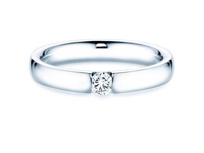 Bague de fiançailles Destiny dans 14K or blanc avec diamant 0,15ct H/SI