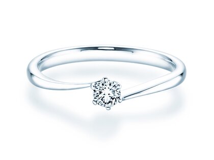 Bague de fiançailles Devotion dans 18K or blanc avec diamant 0,15ct H/SI