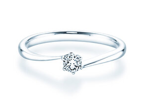 Bague de fiançailles Devotion dans 18K or blanc avec diamant 0,15ct H/SI