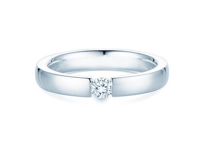 Bague de fiançailles Infinity en platine 950/- avec diamant de laboratoire 0,15ct D/IF