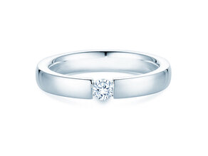 Bague de fiançailles Infinity en platine 950/- avec diamant de laboratoire 0,15ct D/IF