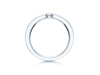Bague de fiançailles Infinity en platine 950/- avec diamant de laboratoire 0,15ct D/IF