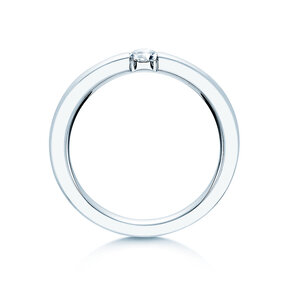 Bague de fiançailles Infinity en platine 950/- avec diamant de laboratoire 0,15ct D/IF
