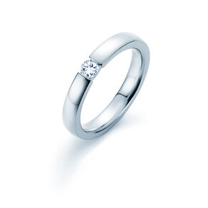 Bague de fiançailles Infinity en platine 950/- avec diamant de laboratoire 0,15ct D/IF