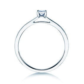 Bague de fiançailles Princess dans Argent 925/- avec diamant 0,15ct G/SI