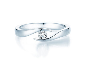 Bague de fiançailles Twist dans 14K or blanc avec diamant 0,15ct G/SI