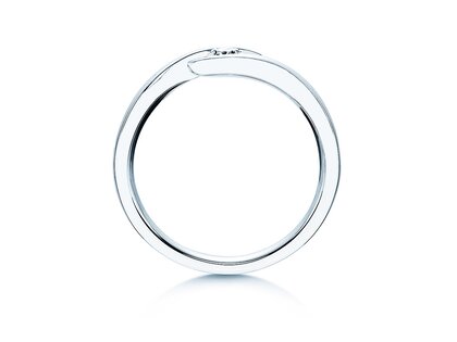 Bague de fiançailles Twist dans 14K or blanc avec diamant 0,15ct G/SI