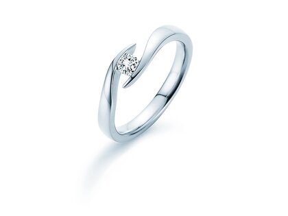 Bague de fiançailles Twist dans 14K or blanc avec diamant 0,15ct G/SI