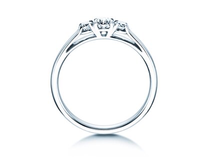 Bague de fiançailles 3 Stones dans or blanc