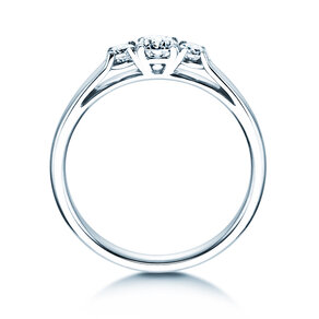 Bague de fiançailles 3 Stones dans or blanc