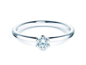 Bague de fiançailles Classic 6 dans 14K or blanc avec diamant 0,20ct H/SI
