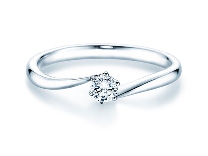 Bague de fiançailles Devotion dans 14K or blanc avec diamant 0,20ct D/IF