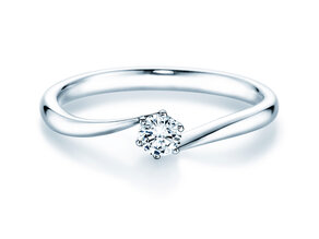 Bague de fiançailles Devotion dans 14K or blanc avec diamant 0,20ct D/IF