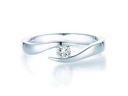 Bague de fiançailles Twist dans 14K or blanc avec diamant 0,20ct H/SI