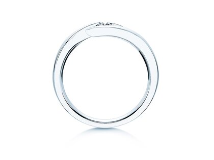 Bague de fiançailles Twist dans 14K or blanc avec diamant 0,20ct H/SI