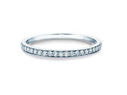 Bague de fiançailles Alliance-/Eternityring dans 18K or blanc avec diamants 0,21ct G/SI