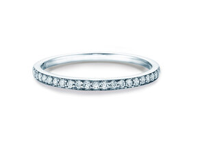 Bague de fiançailles Alliance-/Eternityring dans 18K or blanc avec diamants 0,21ct G/SI