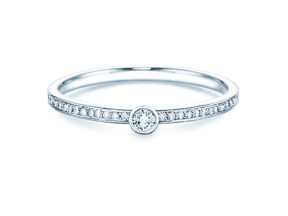Bague de fiançailles Eternal Pavé dans 14K or blanc avec diamants 0,21ct G/SI